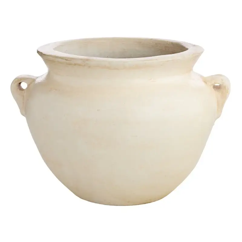 Handpainted Whitewash Clay Outdoor Planter, Medium Top Pick
