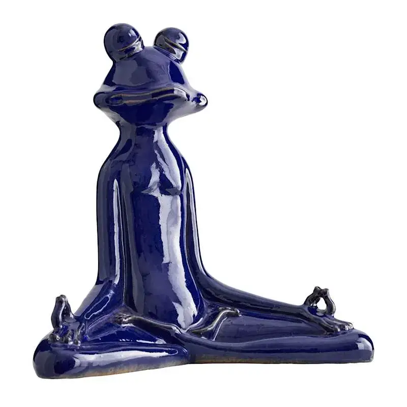 Big Sale Blue Happy Frog Outdoor Statue, 15"