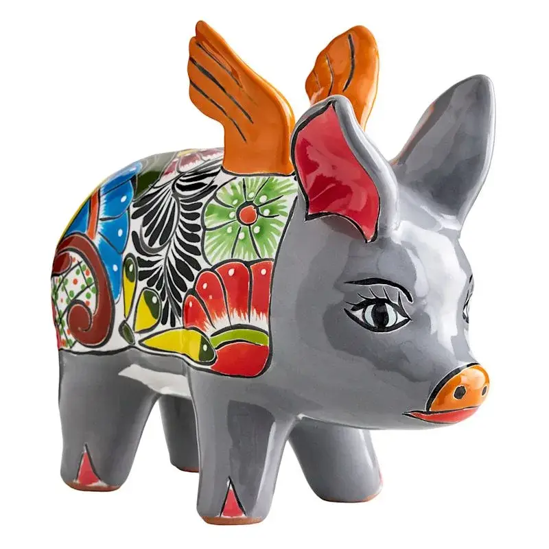Talavera Winged Pig Outdoor Statue Grab Now